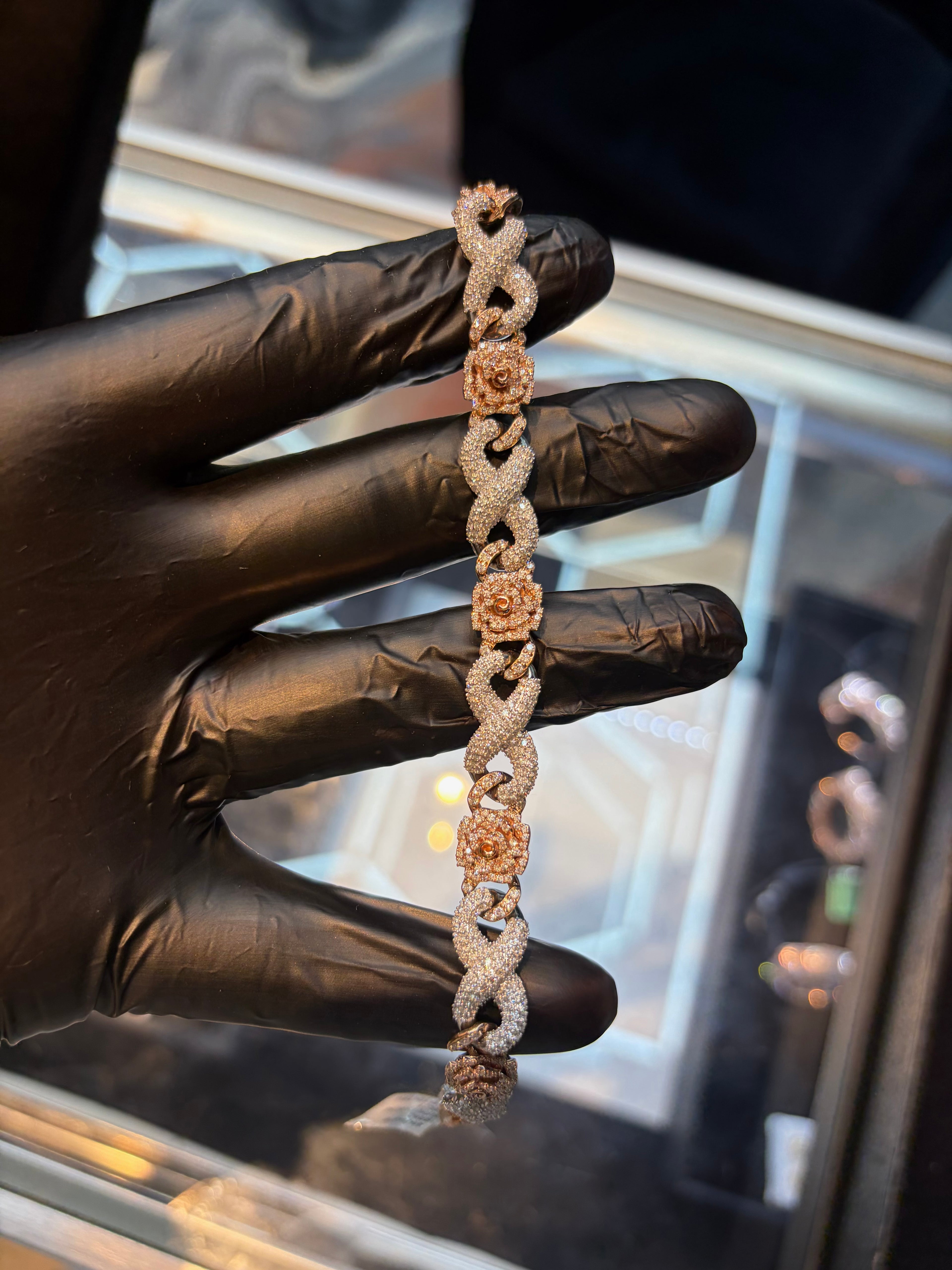 Two Tone Infinity/Rose Bracelet