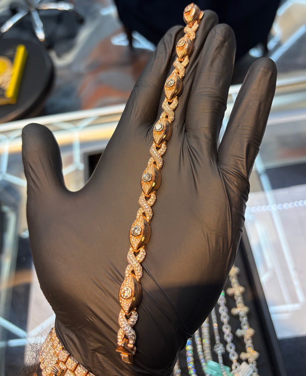 Marquise-Link Diamond Station Bracelet