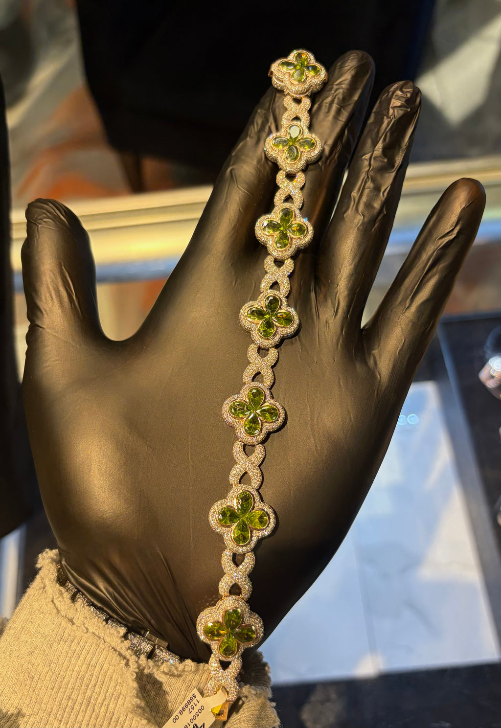 Diamond Green Clover Bracelet