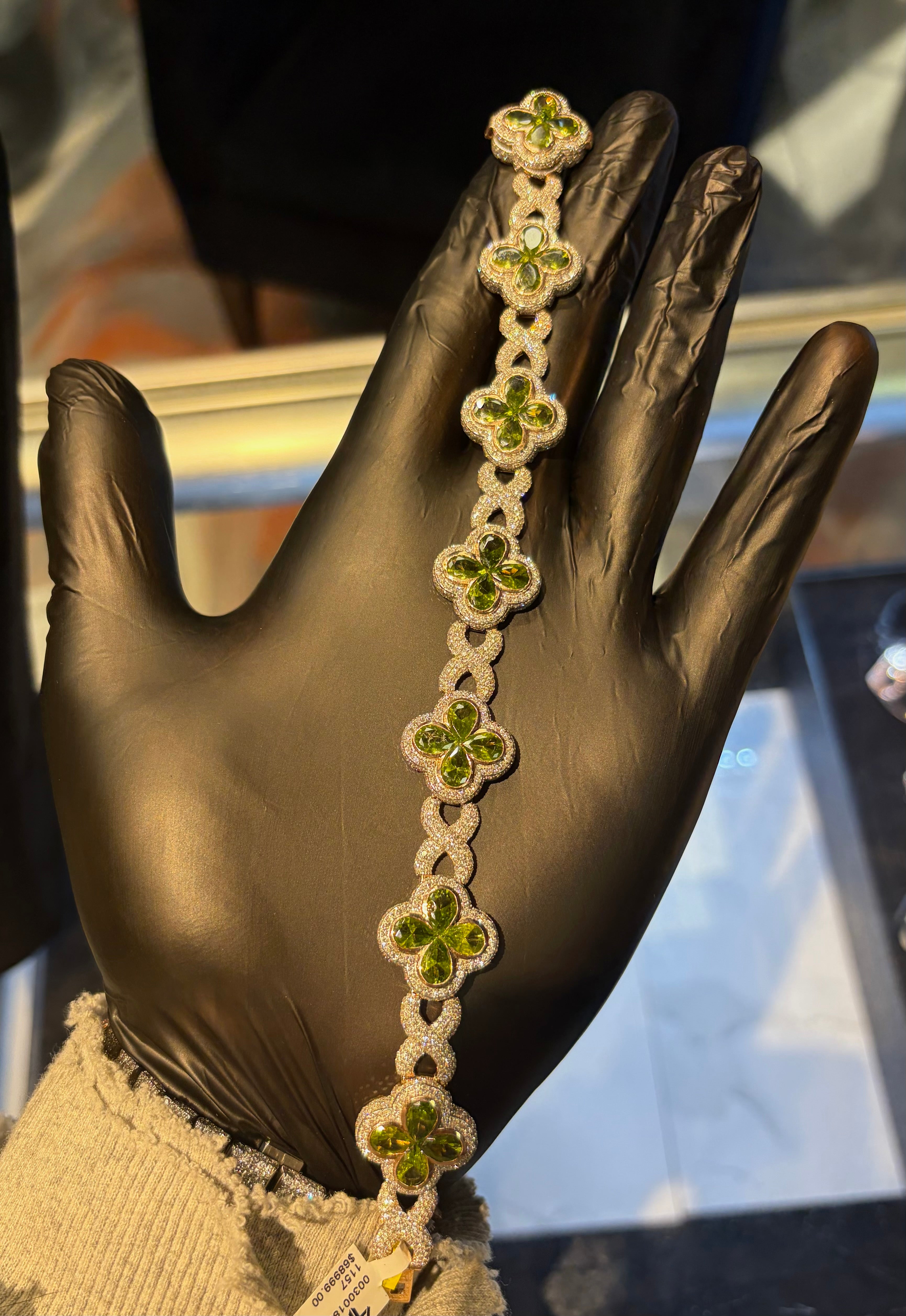 Diamond Green Clover Bracelet