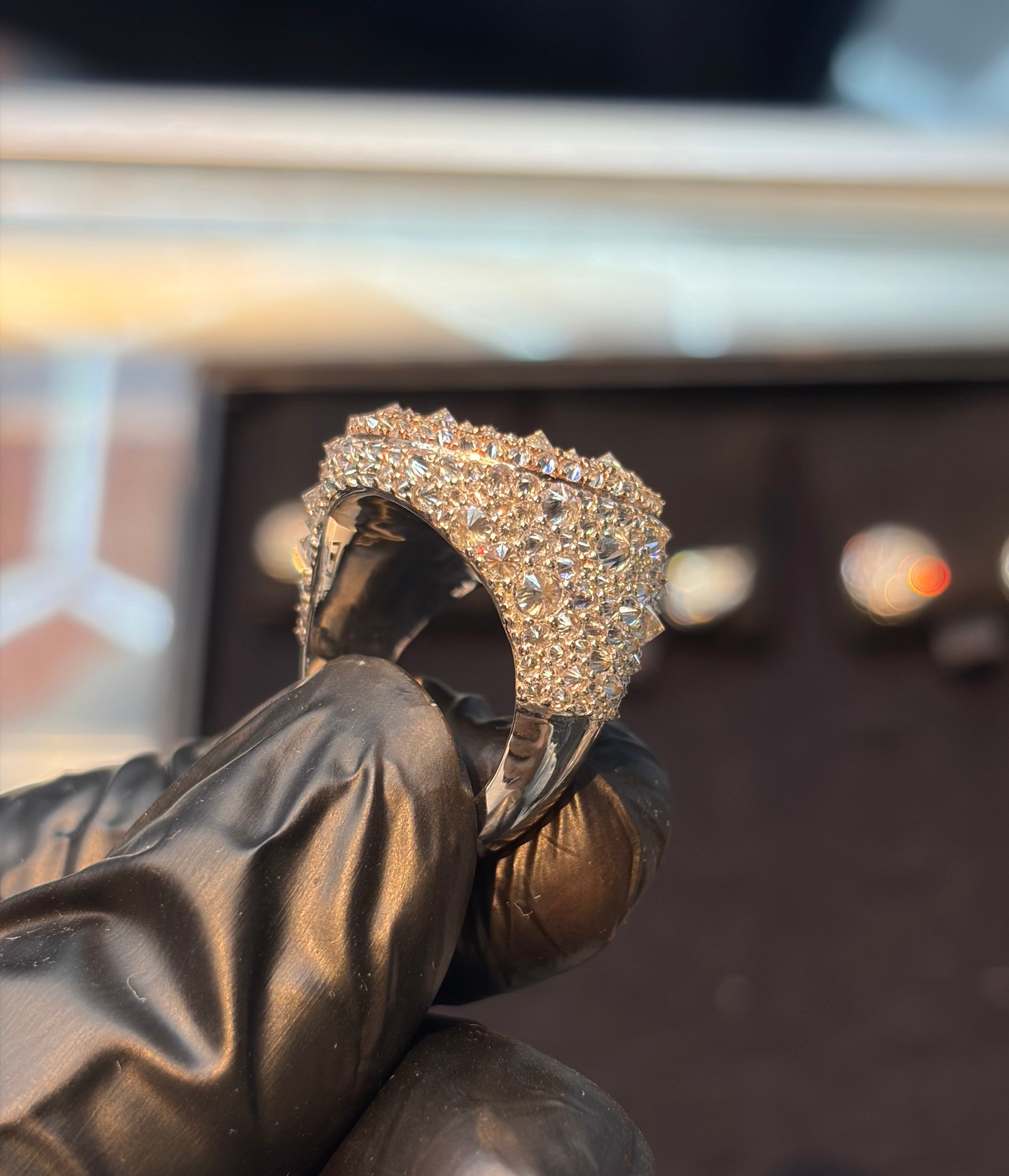 Reverse Diamond Circle Ring