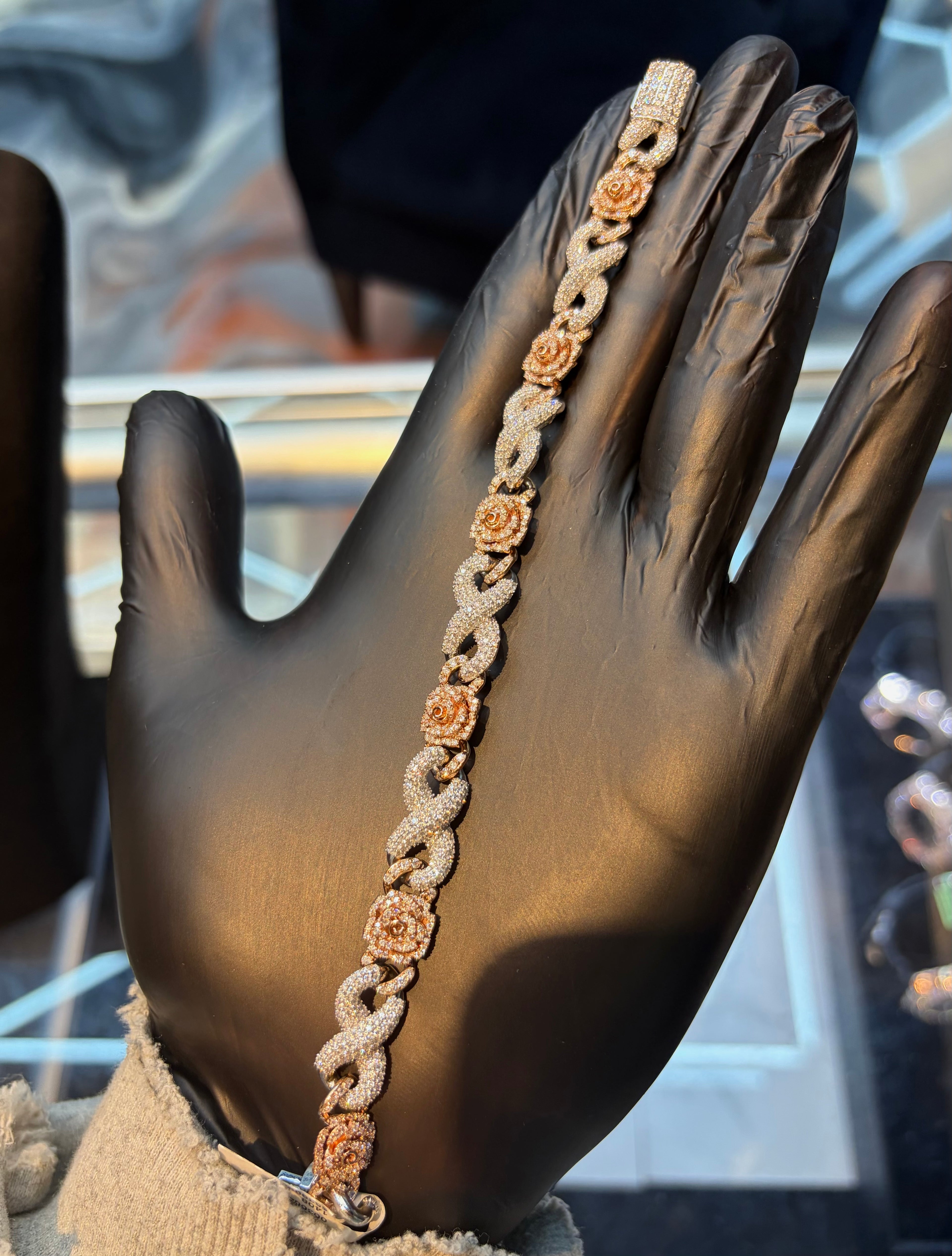 Two Tone Infinity/Rose Bracelet