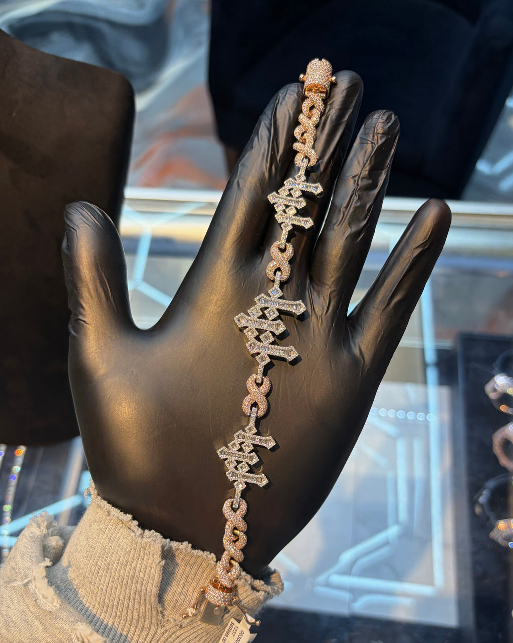 Two Tone Cross Infinity Bracelet