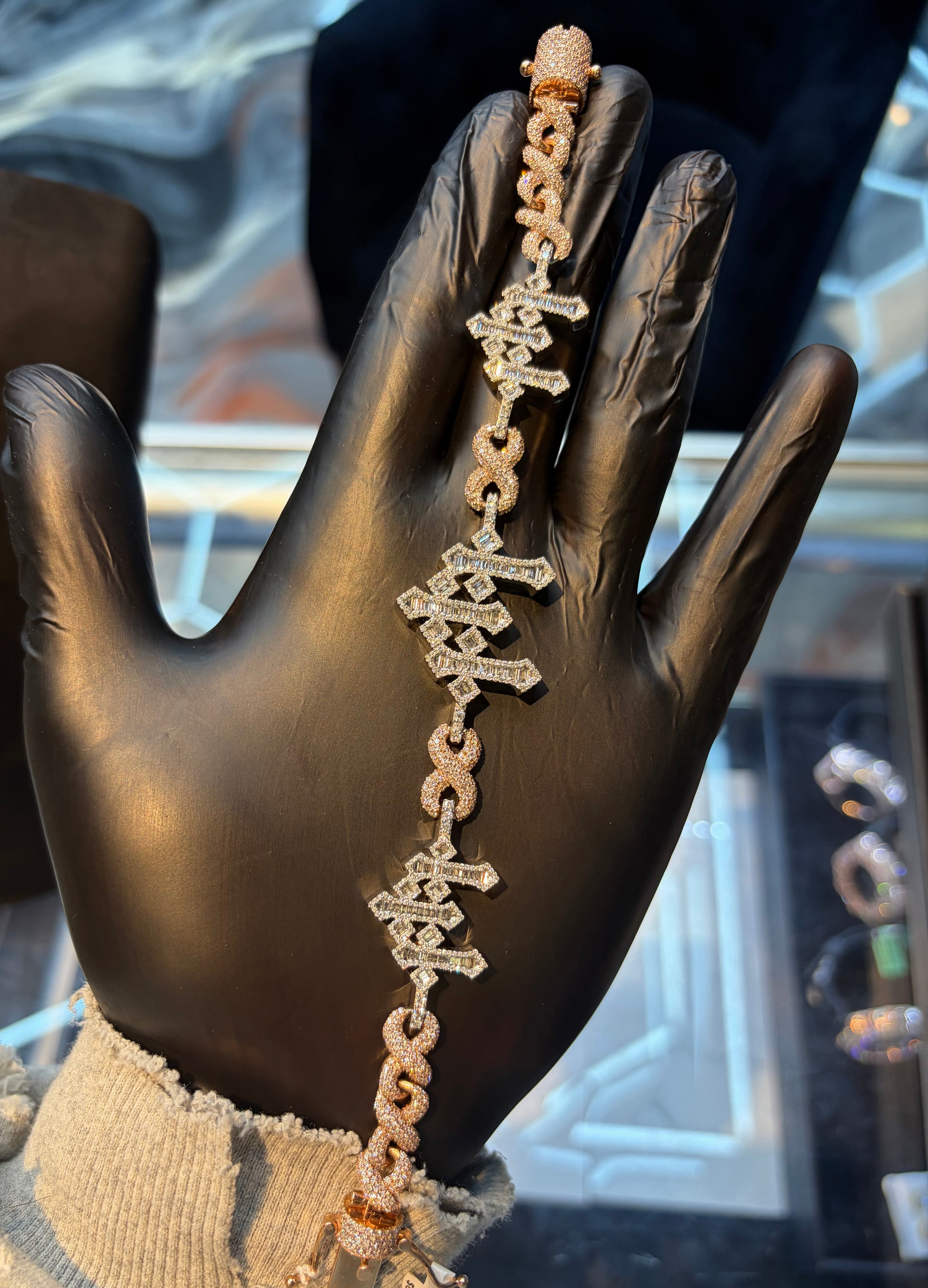 Two Tone Cross Infinity Bracelet