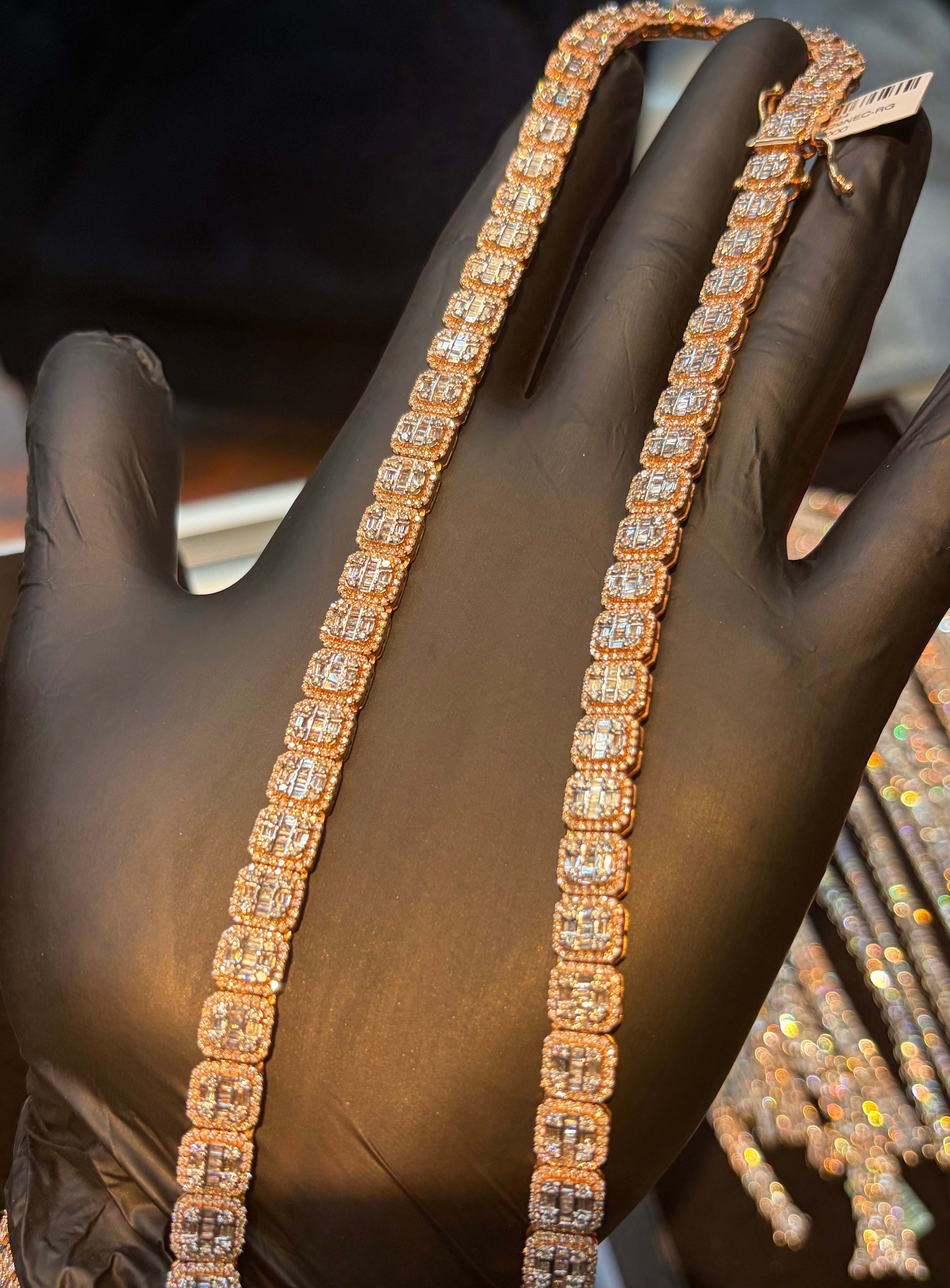 Square-Link Diamond Tennis Necklace