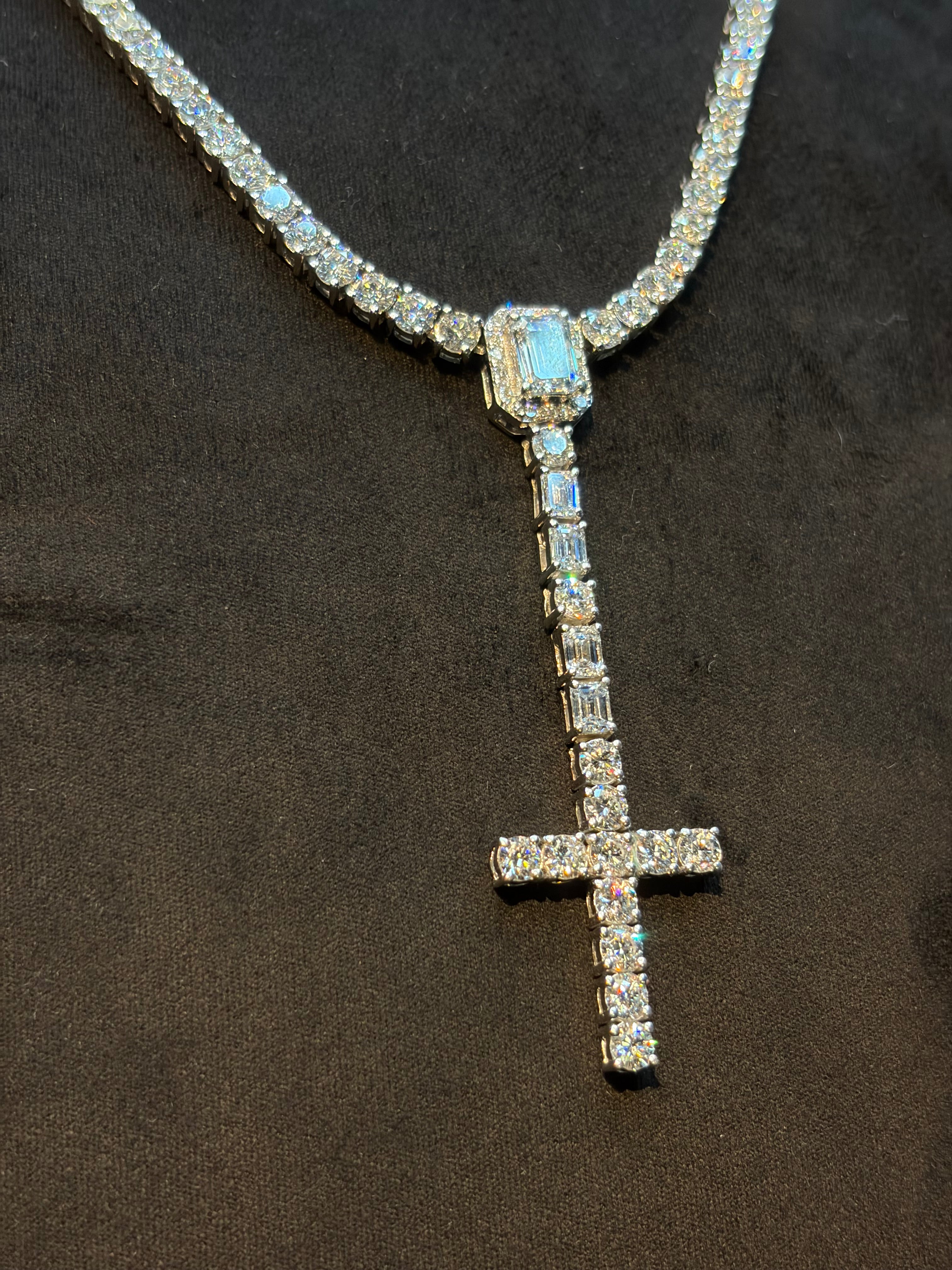 Tennis Cross Necklace