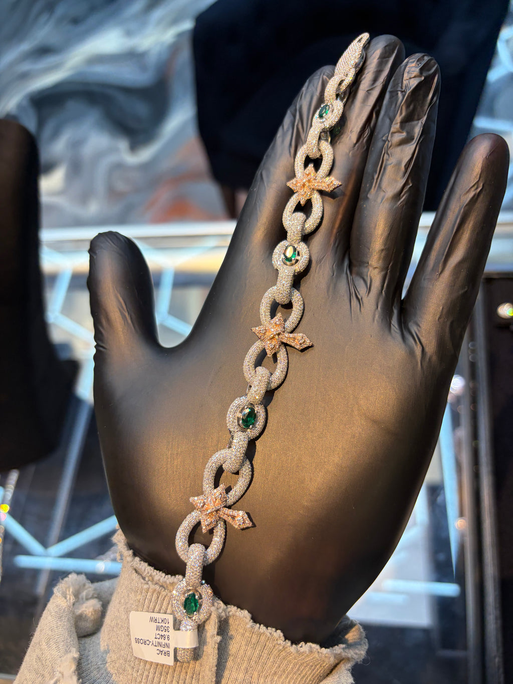 Two Tone Infinity Cross Bracelet