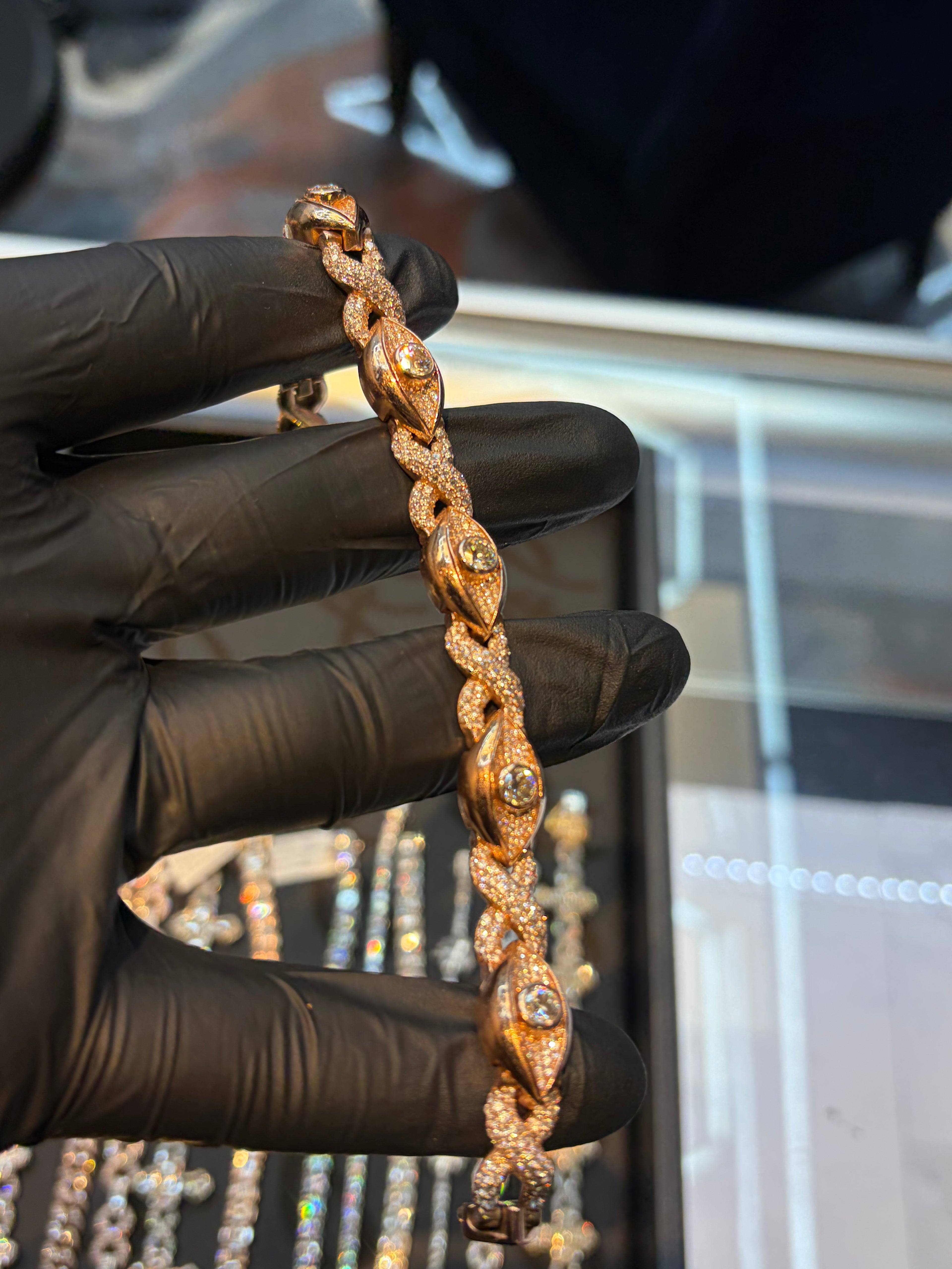 Marquise-Link Diamond Station Bracelet