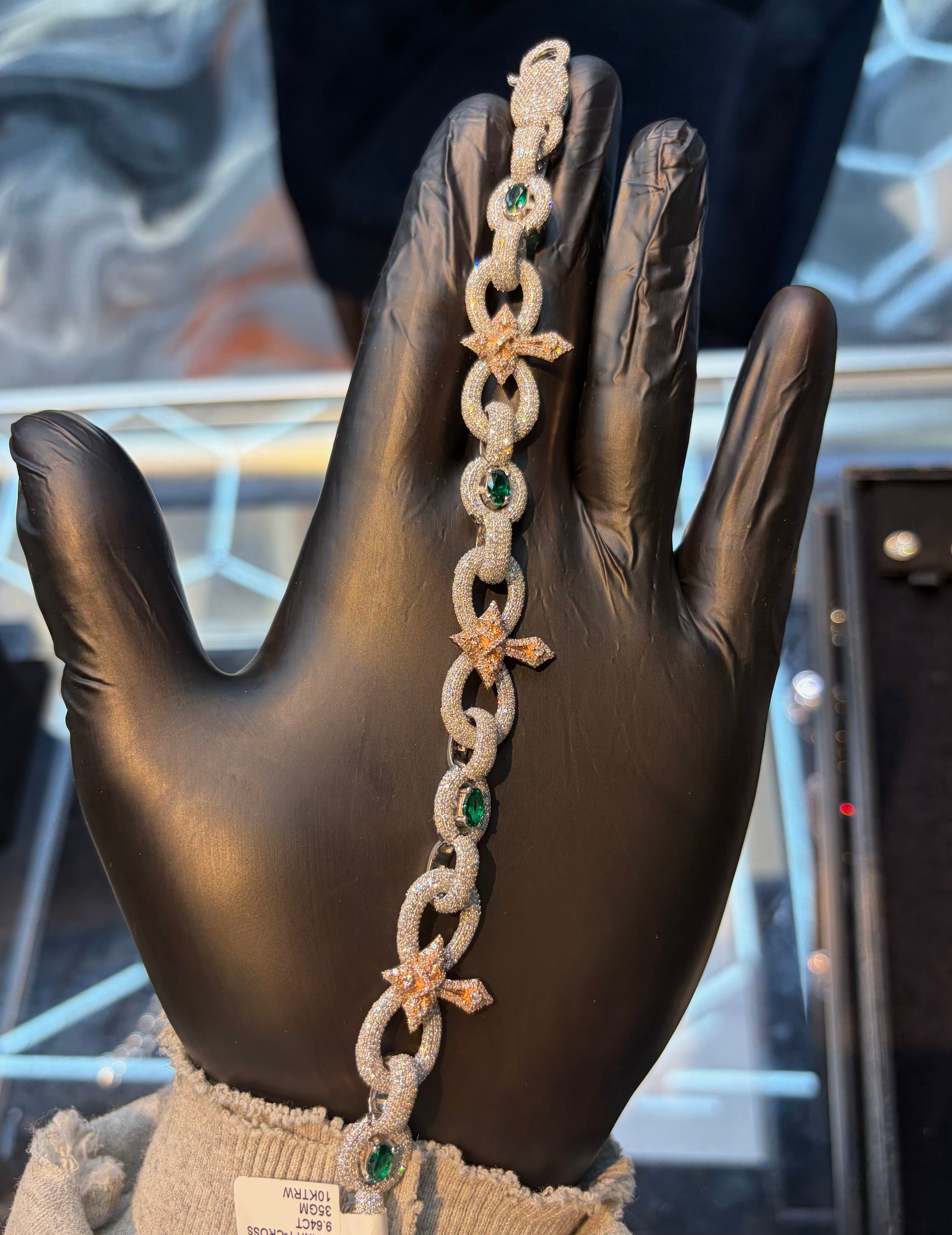 Two Tone Infinity Cross Bracelet