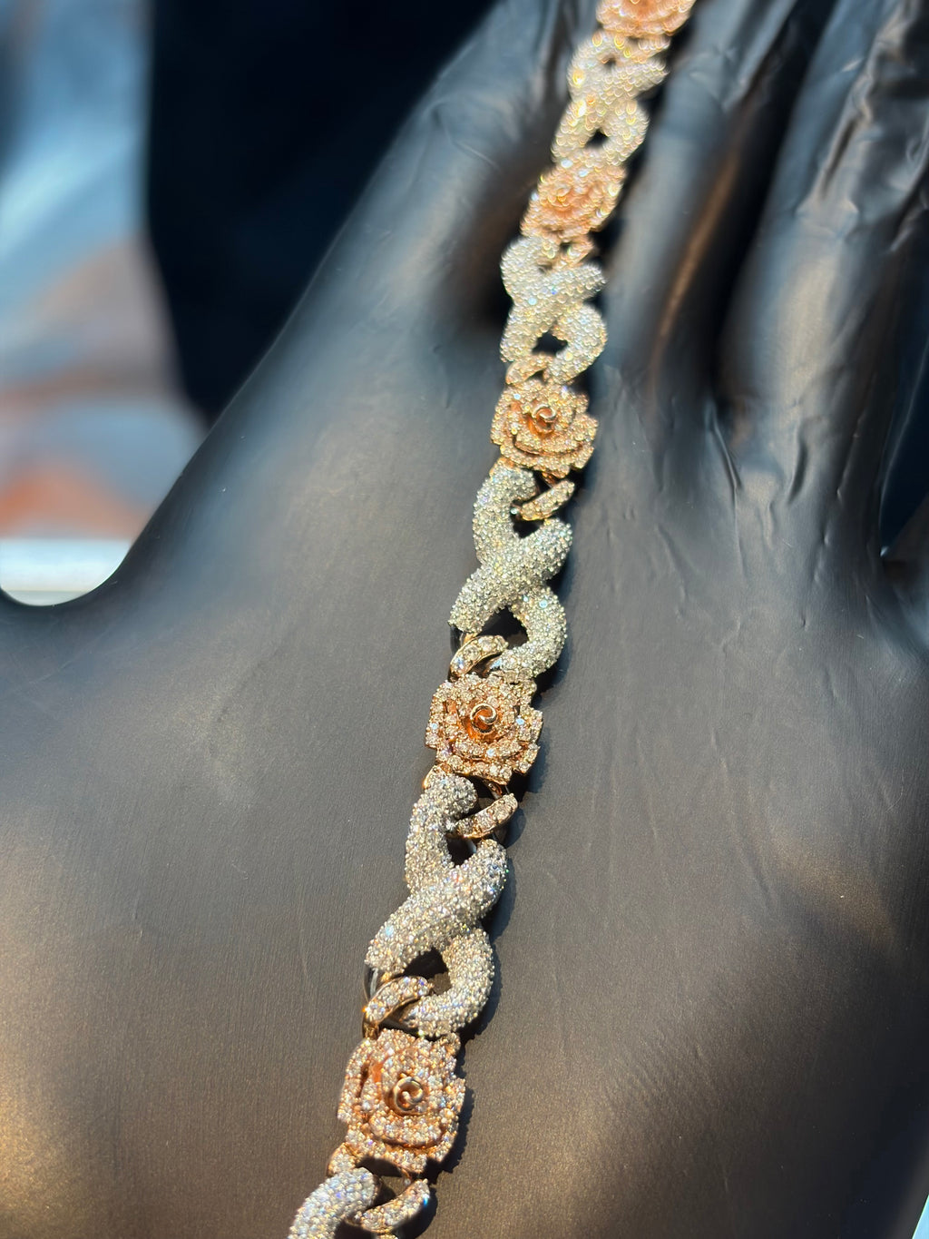 Two Tone Infinity/Rose Bracelet