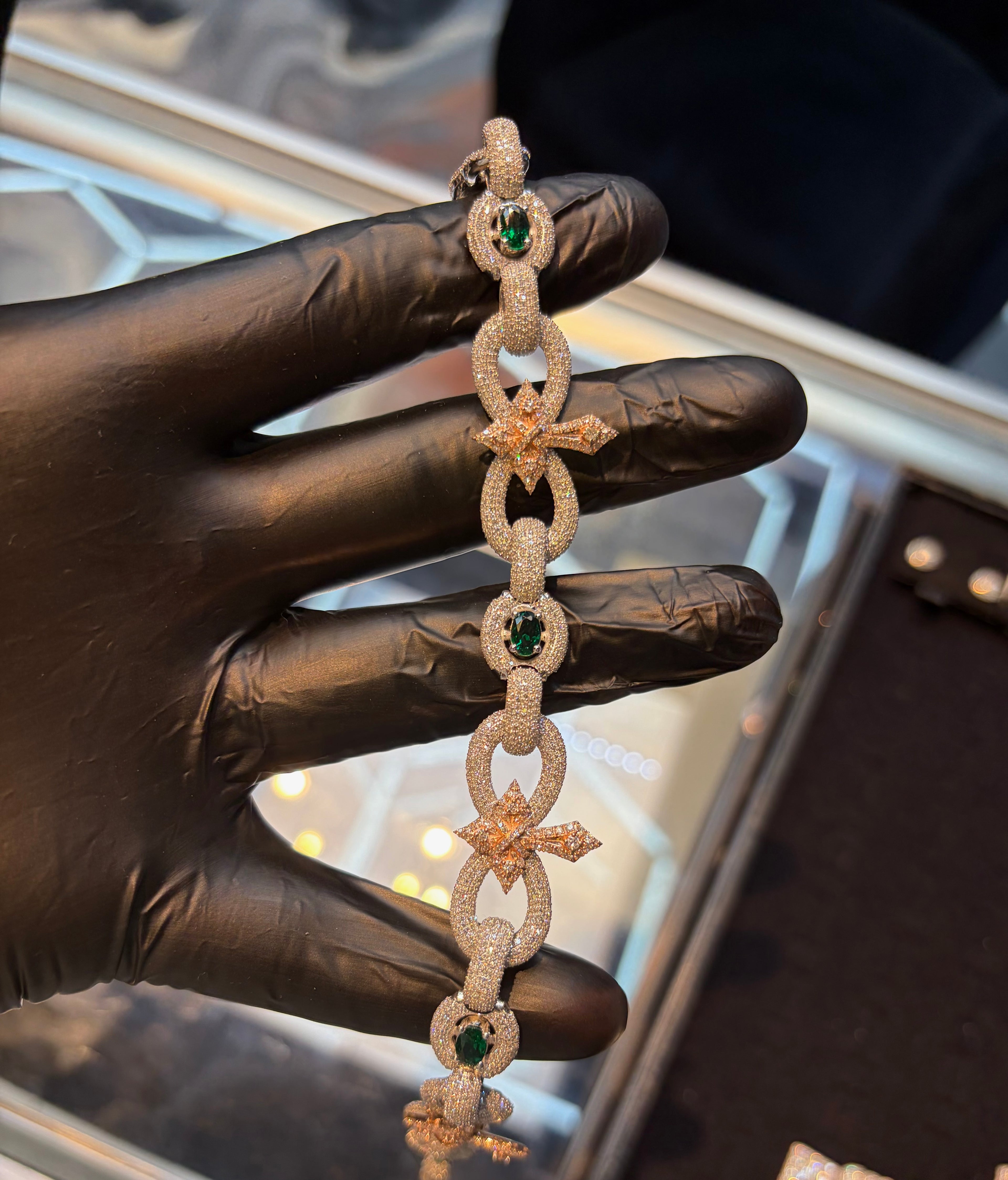 Two Tone Infinity Cross Bracelet