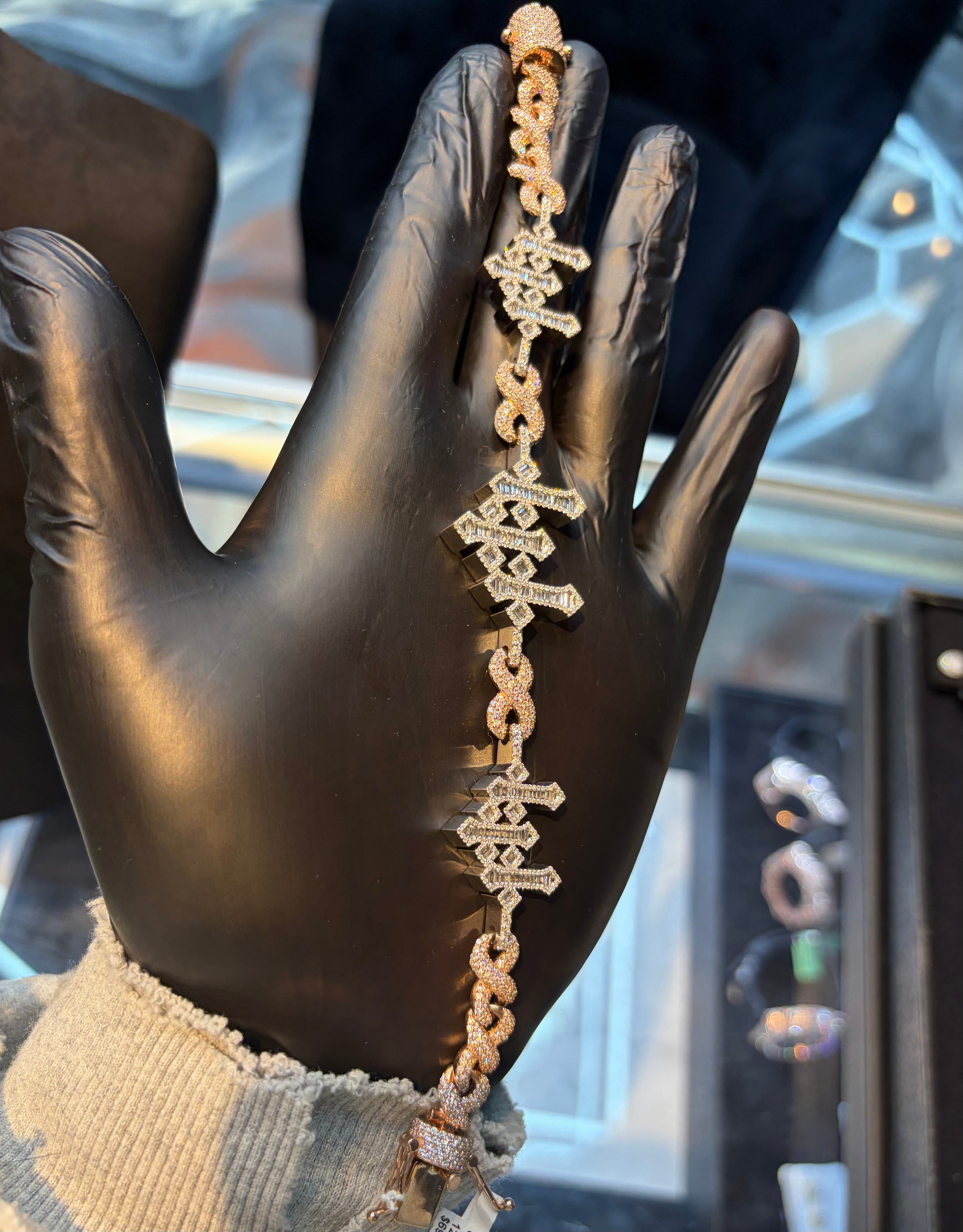 Two Tone Cross Infinity Bracelet