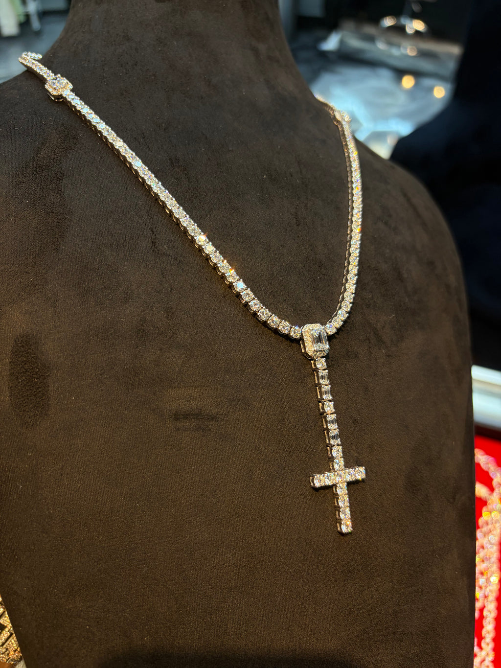 Tennis Cross Necklace