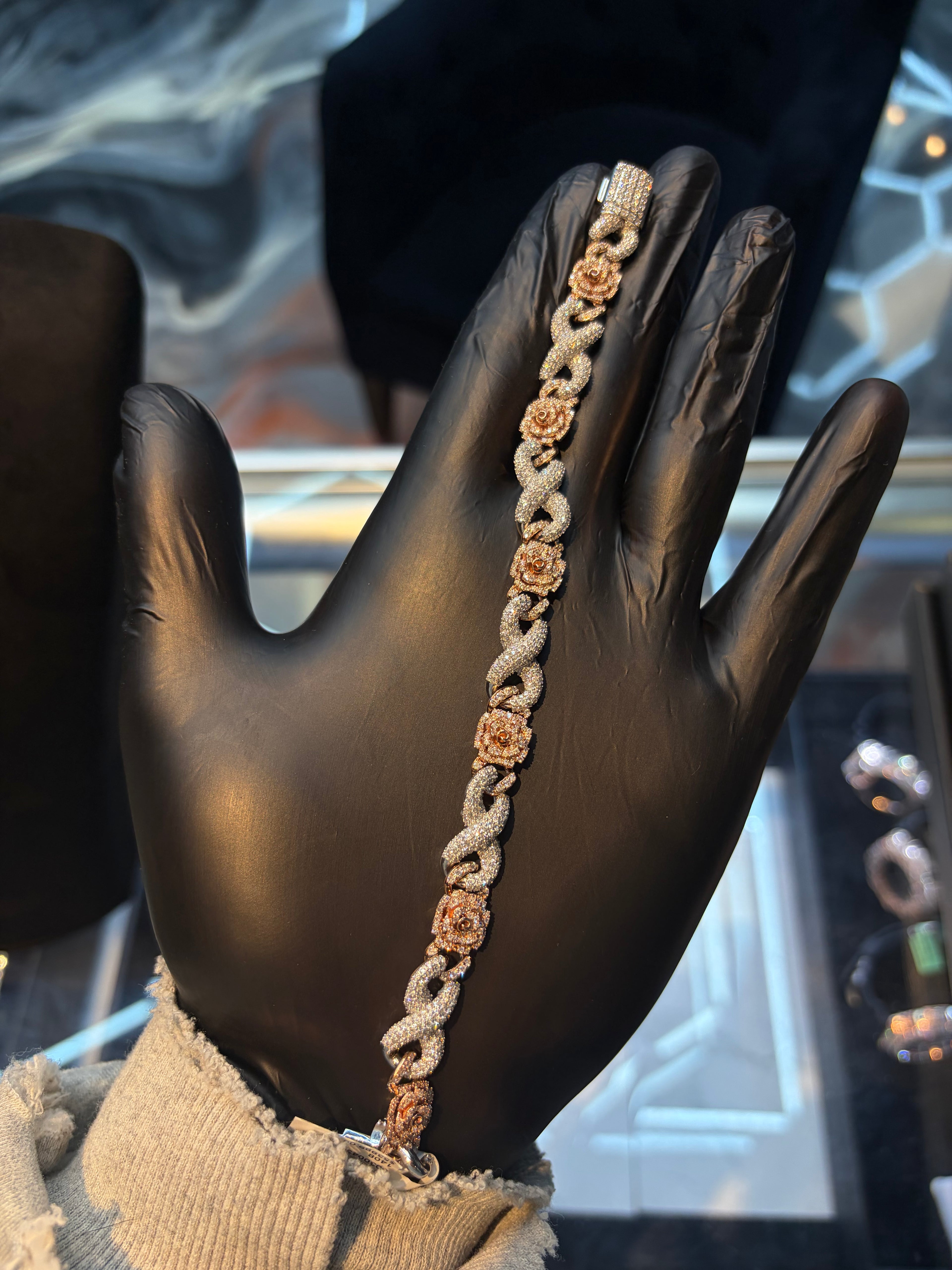 Two Tone Infinity/Rose Bracelet
