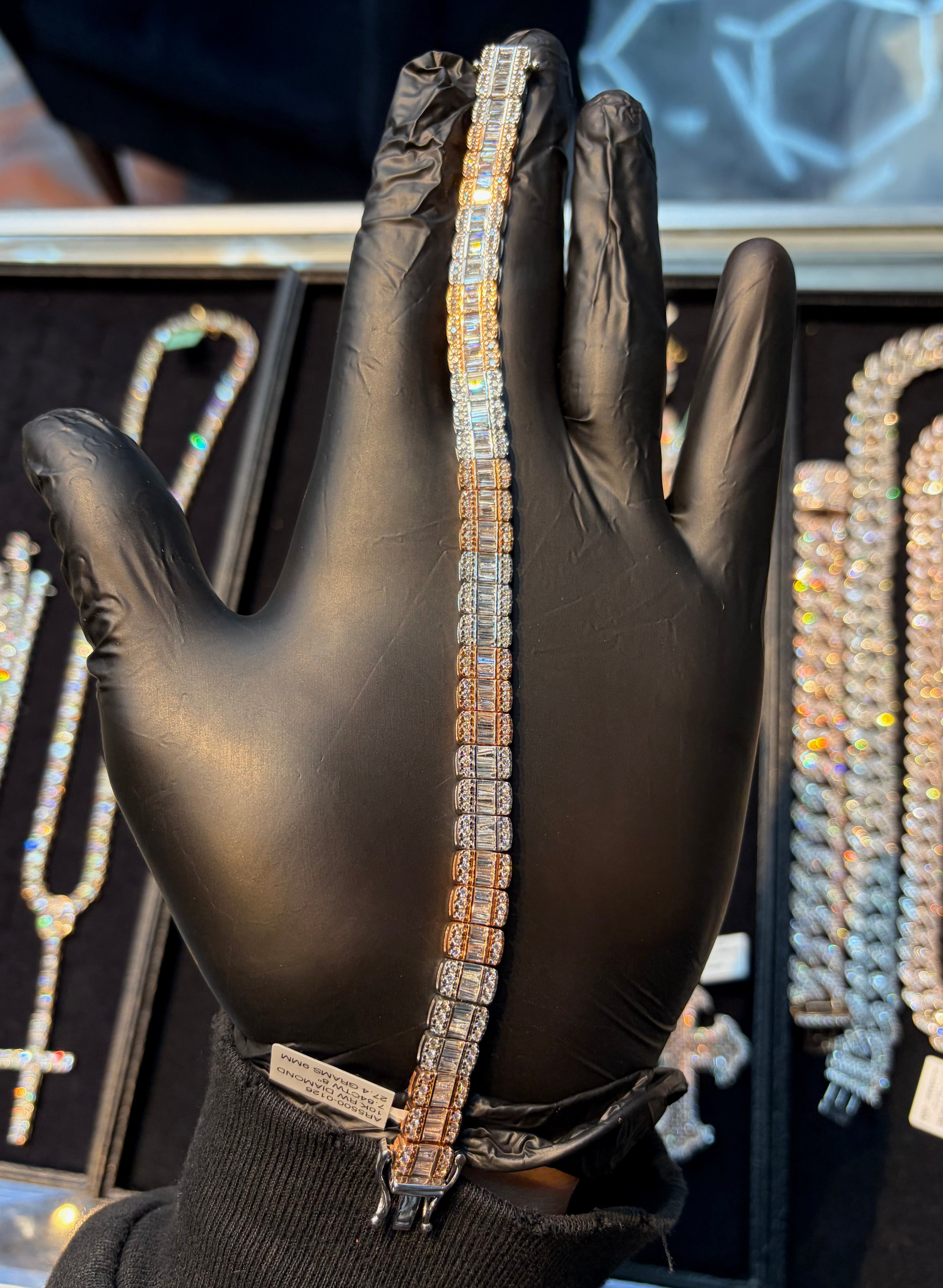 Two Tone Baguette Bracelet