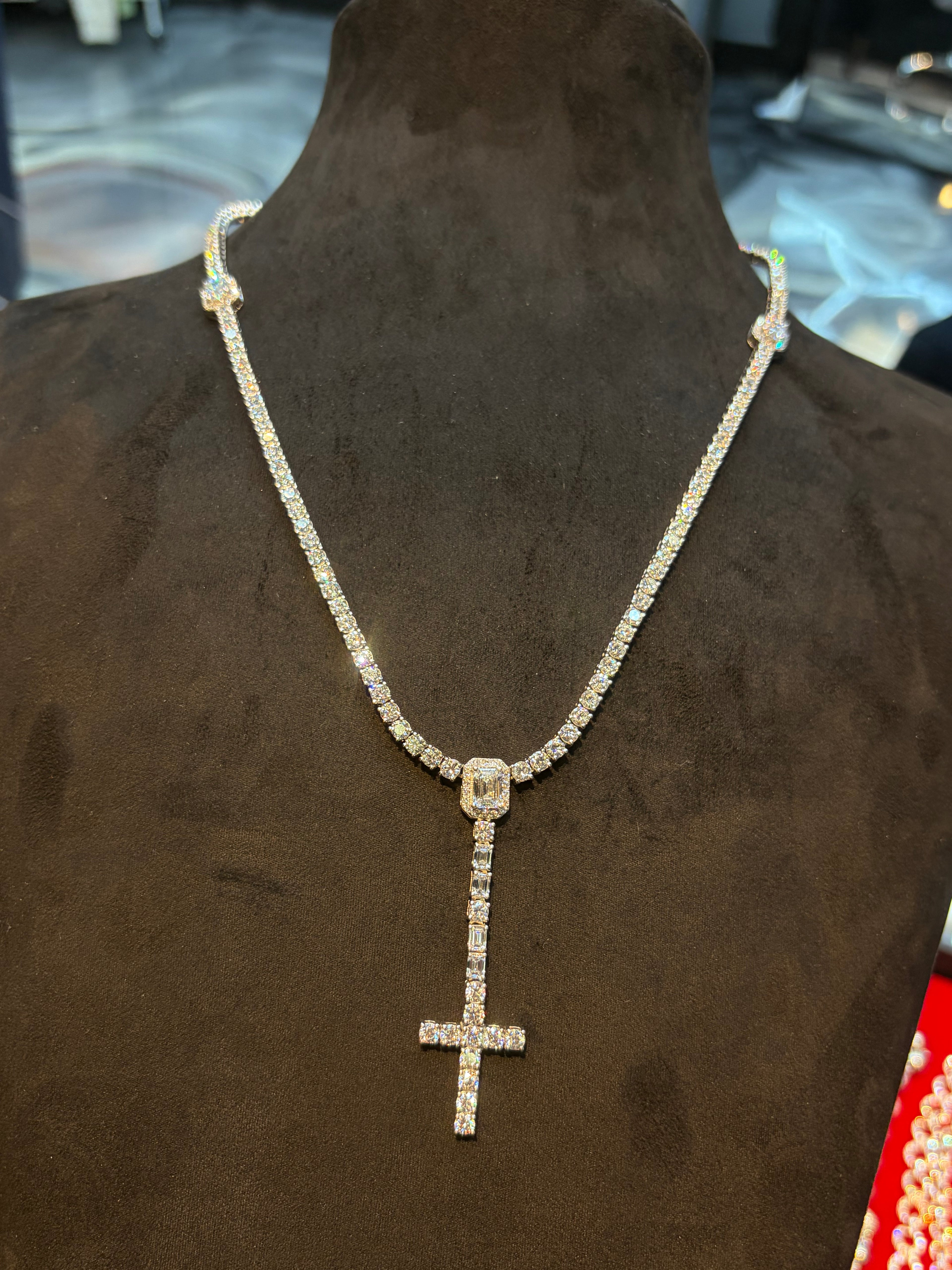 Tennis Cross Necklace