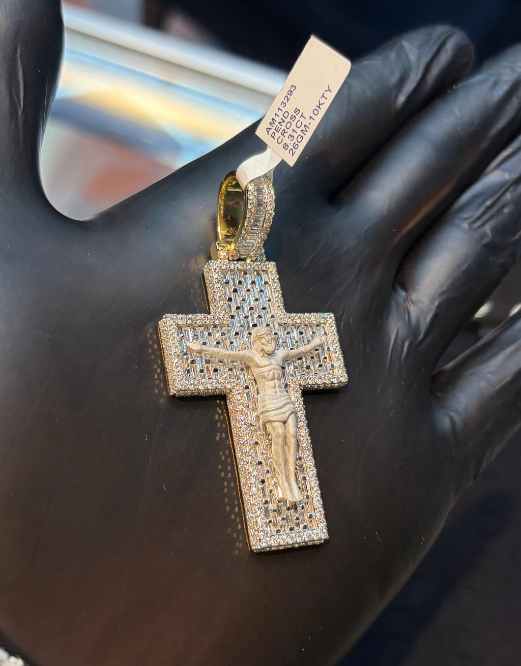 Baguette Cross Jesus Pendant AP Jeweler baguette-cross-jesus-pendant-ap-jeweler