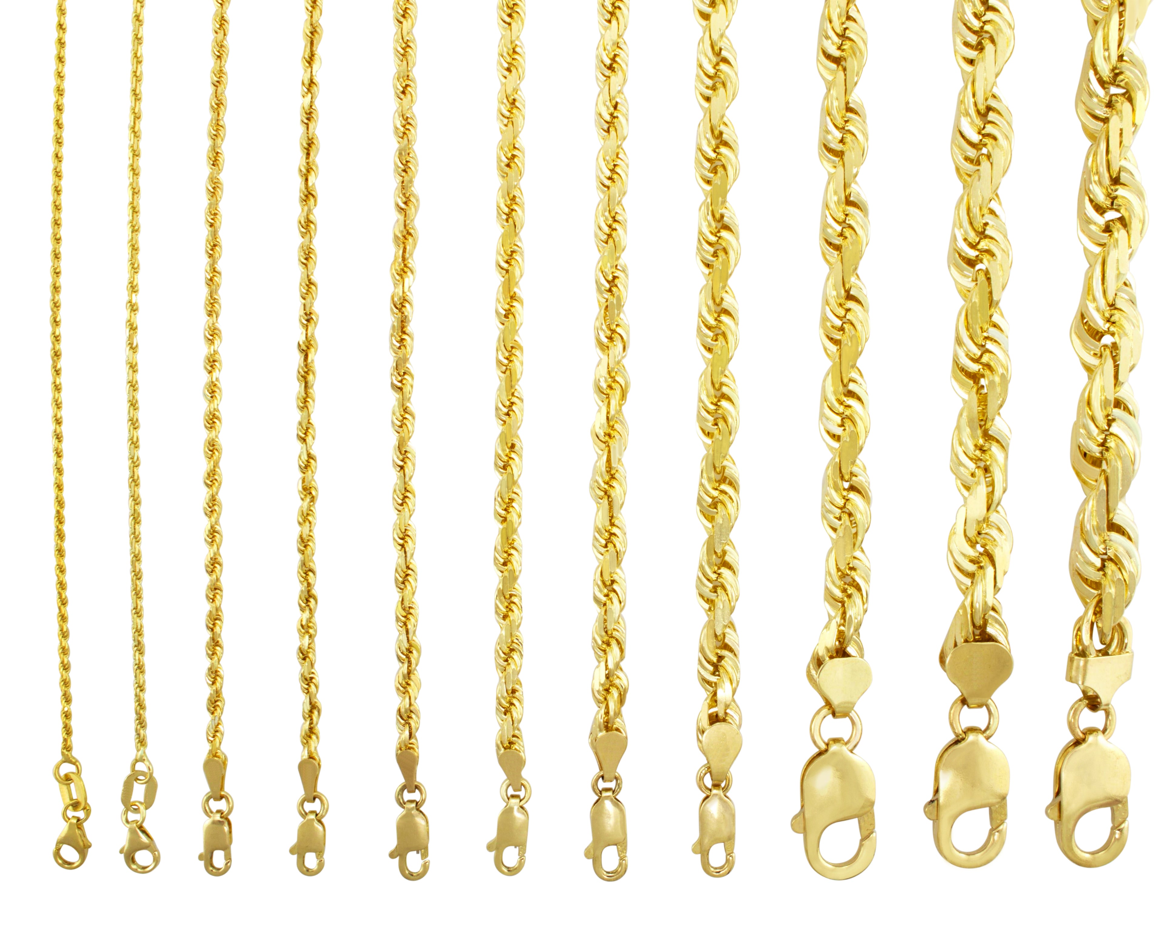 2mm 10K Rope Chain